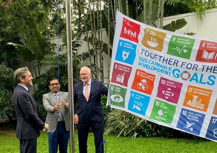 2030 තිරසර සංවර්ධන ඉලක්ක වෙනුවෙන් ශ්‍රී ලංකාවේ ජාත්‍යන්තර තිරසර සංවර්ධන ඉලක්ක ධජය ඔසවයි