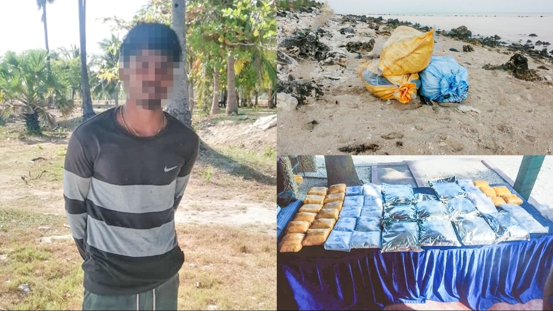 යාපනයේ වෙරළකින් මත්ද්‍රව්‍ය කිලෝ 80කට වැඩි ප්‍රමාණයක් නාවික හමුදාව අත්අඩංගුවට ගනී