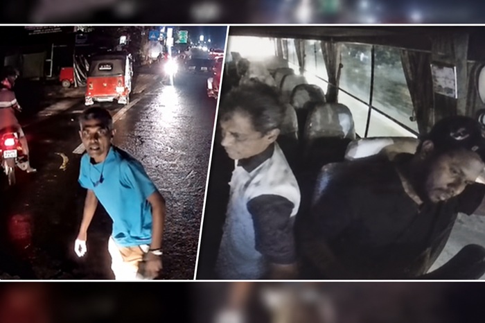 මොරටුවේදී බස් එකට නග්ග නොගත් පළිය කළුතරදී ගත්ත හැටි:  බස් රථය හරස් කර පහරදෙද්දී සියල්ල CCTV එකේ සටහන් වෙයි!