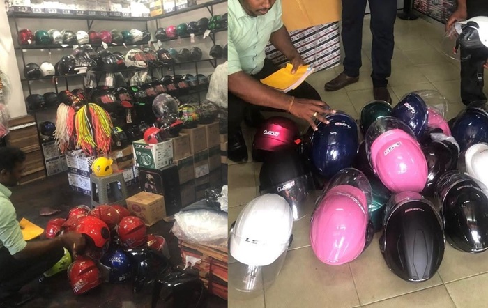 SLS සහතිකය නොමැති යතුරුපැදි හිස්වැසුම් 758කට වැඩි සංඛ්‍යාවක් වැටලීම්වලදී අත්අඩංගුවට
