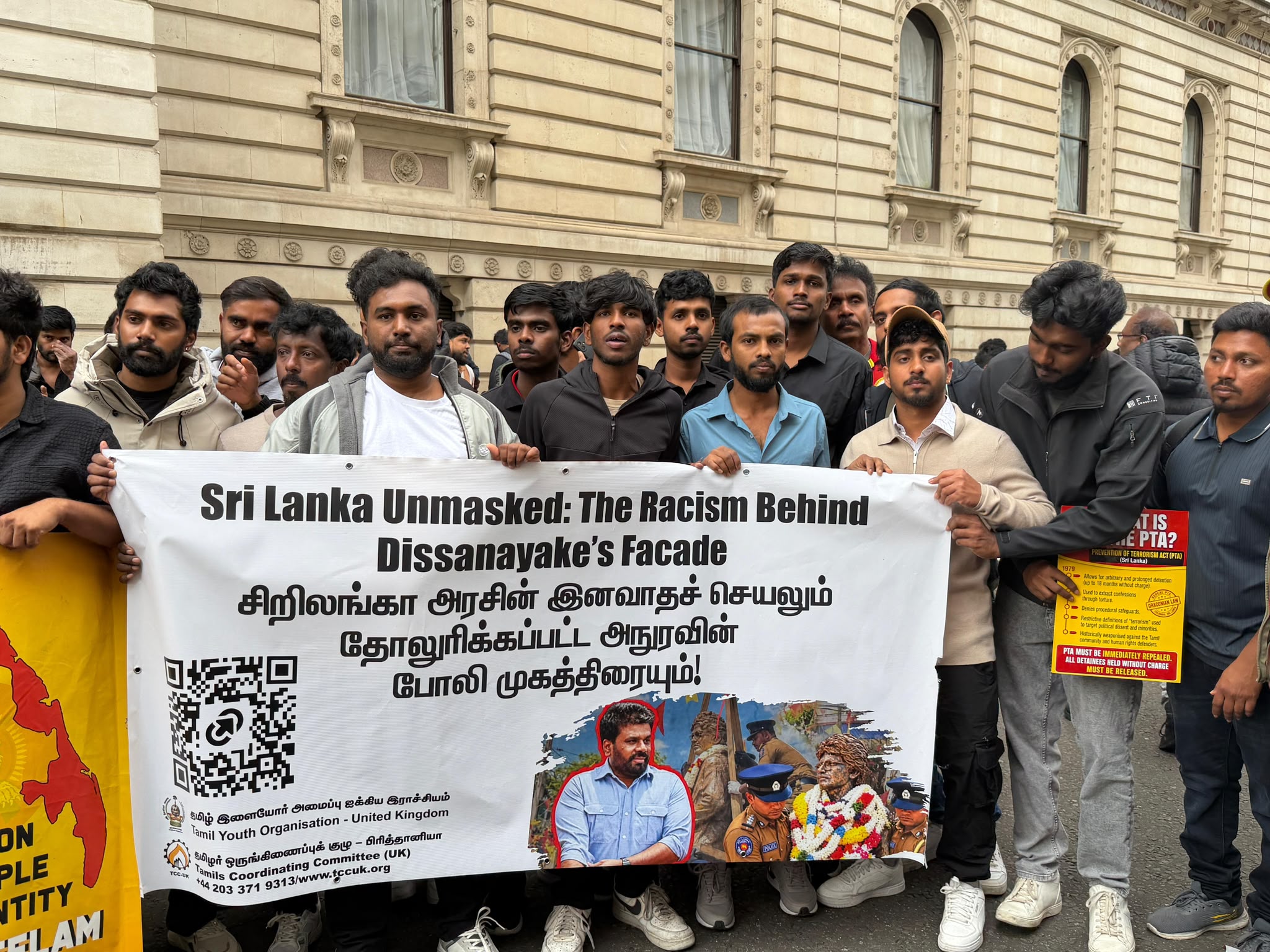 යාපනයේ තිලීපන් ස්මාරකයෙන් ප්‍රතිමාව ඉවත් කිරීමට එරෙහිව ලන්ඩනයේ විරෝධතාවක්